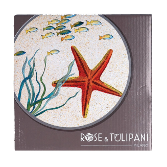 Rose&Tulipani | Podstawka okrągła z melaminy Sea Life rozgwiazda - 20 cm - 7