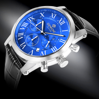 Zegarek Męski Giewont Chronograph Sapphire Srebrno Niebieski GW6260-A4 - 2