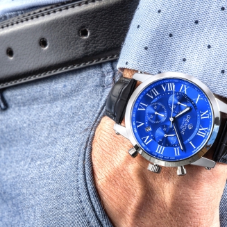 Zegarek Męski Giewont Chronograph Sapphire Srebrno Niebieski GW6260-A4 - 4