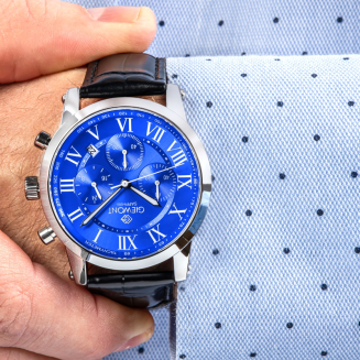 Zegarek Męski Giewont Chronograph Sapphire Srebrno Niebieski GW6260-A4 - 5