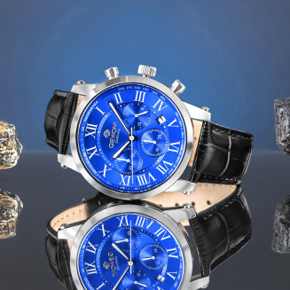 Zegarek Męski Giewont Chronograph Sapphire Srebrno Niebieski GW6260-A4 - 6