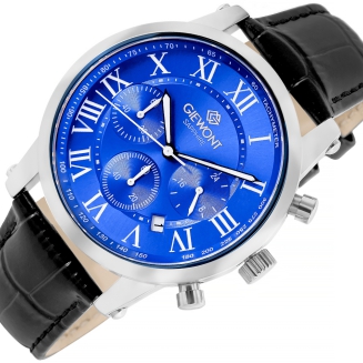 Zegarek Męski Giewont Chronograph Sapphire Srebrno Niebieski GW6260-A4 - 3