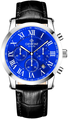 Zegarek Męski Giewont Chronograph Sapphire Srebrno Niebieski GW6260-A4