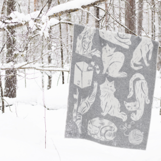 Koc Lapuan Kankurit KISSANPAIVAT grey-white 130x180 cm - 3