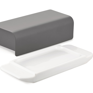 Alessi Mattina butter dish, dark gray - 3