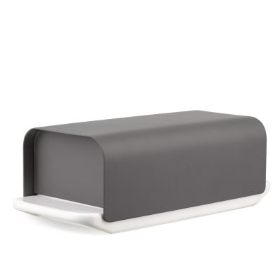Alessi Mattina butter dish, dark gray