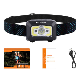 Latarka czołowa SUPERFIRE X30 strumień świetlny 340lm USB - 3