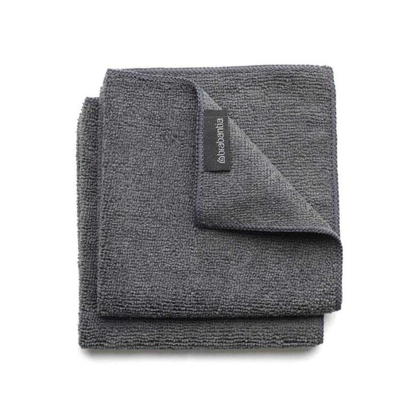 Ściereczki z mikrofibry 2 sztuki Brabantia Dark Grey 30x30 cm