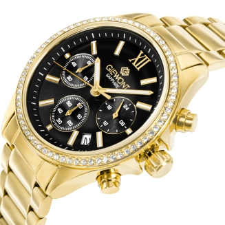 Zegarek Damski Giewont Sapphire Złoto Czarny GW3670-B3 - 2