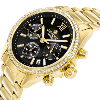 Zegarek Damski Giewont Sapphire Złoto Czarny GW3670-B3 - 2