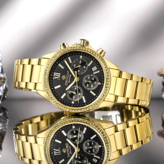 Zegarek Damski Giewont Sapphire Złoto Czarny GW3670-B3 - 7