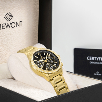 Zegarek Damski Giewont Sapphire Złoto Czarny GW3670-B3 - 9