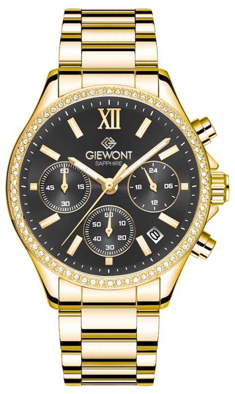 Zegarek Damski Giewont Sapphire Złoto Czarny GW3670-B3