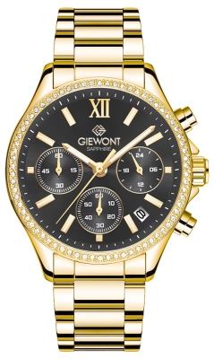 Zegarek Damski Giewont Sapphire Złoto Czarny GW3670-B3