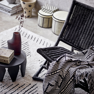 Pled Bloomingville Gutte Black 130x160 cm - 3