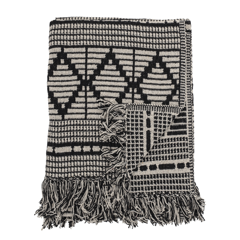 Koc Bloomingville Gutte Black 130x160 cm