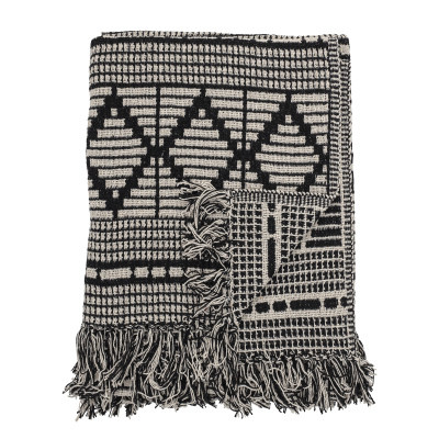 Koc Bloomingville Gutte Black 130x160 cm