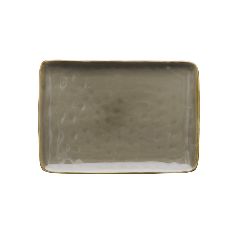  Rose&Tulipani | Set of 2 Concerto Grigio Tortora rectangular plates - Gray-brown, 27 x 19 cm