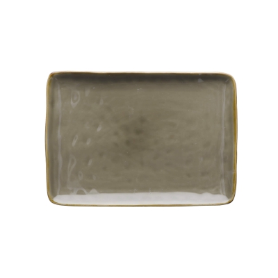  Rose&Tulipani | Set of 2 Concerto Grigio Tortora rectangular plates - Gray-brown, 27 x 19 cm
