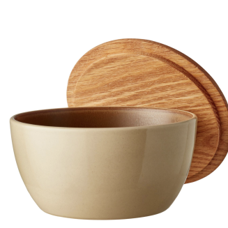 Zestaw 3 misek kamionkowych z pokrywką Bitz Wood - 4