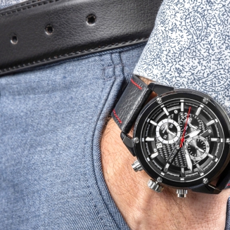 Zegarek Męski Giewont Chronograph Sapphire Czarny GW8810-A1 - 4