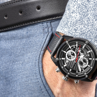 Zegarek Męski Giewont Chronograph Sapphire Czarny GW8810-A1 - 4