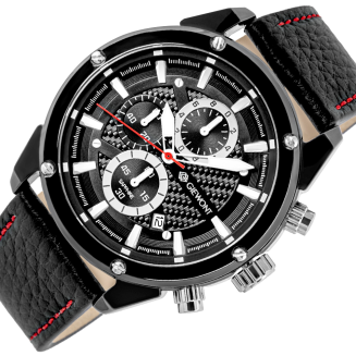 Zegarek Męski Giewont Chronograph Sapphire Czarny GW8810-A1 - 3