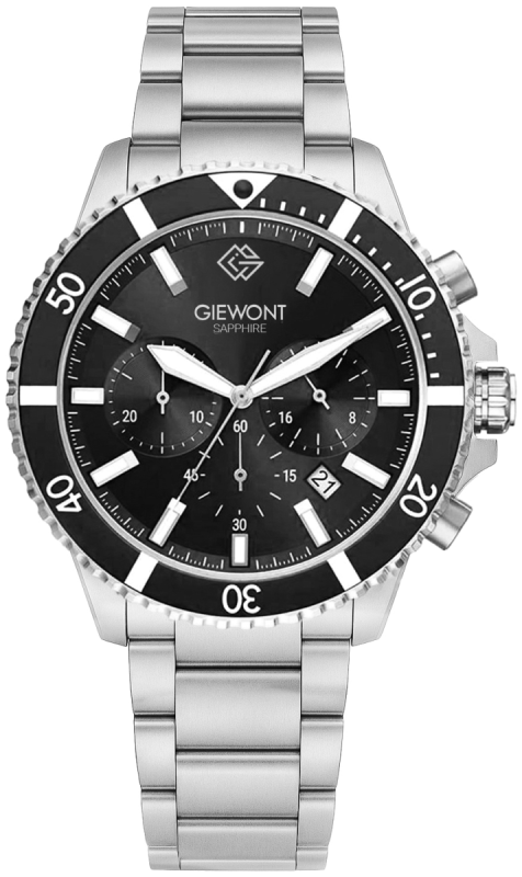 Zegarek Męski Giewont Chronograph Sapphire Srebrny GW3970-B2