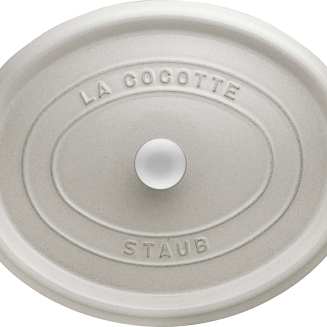  Staub oval cast iron pot - 2.35 ltr, white truffle - 3