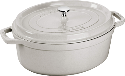  Staub oval cast iron pot - 2.35 ltr, white truffle