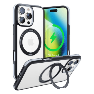  TORRAS Ostand R Fusion Case for iPhone 16 Pro Max (Black) - 3