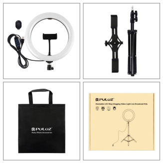 Lampa pierścieniowa / statyw PULUZ LED 26cm 3x Smartfon PKT3070B - 3