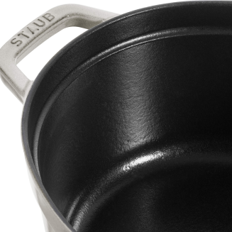  Staub oval cast iron pot - 3.2 ltr, white truffle - 2