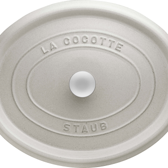  Staub oval cast iron pot - 3.2 ltr, white truffle - 3