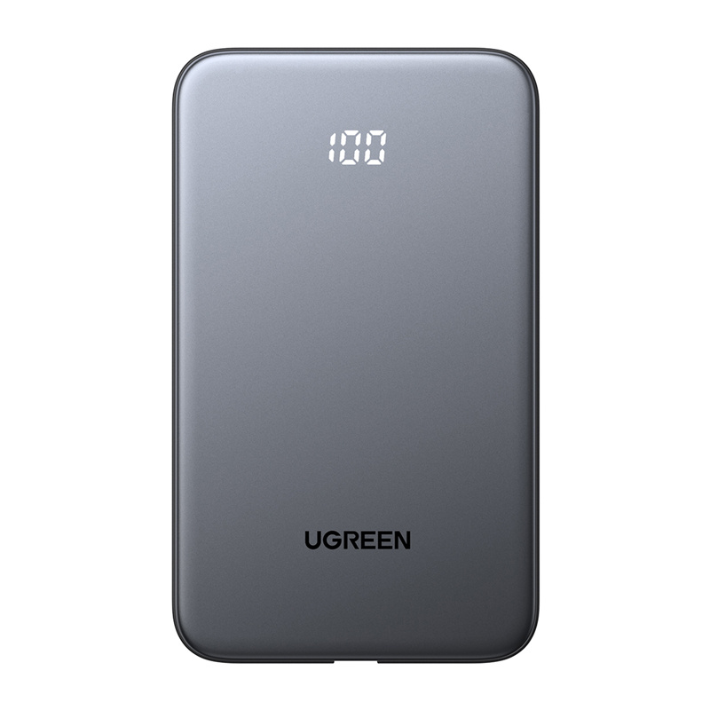  Powerbank 10000mAh Ugreen PB526 USB + USB-C, 20W, built-in cable (gray)