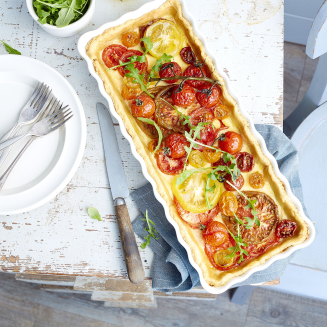 Prostokątne naczynie do tarty Emile Henry 36x15x5 cm białe - 2