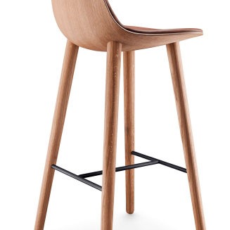  Eva Solo Yuuga nature oak & cognac leather stool 75 cm - 2