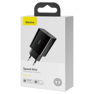 Ładowarka sieciowa BASEUS Speed Mini Quick Charger 20W USB-C (czarna) - 6