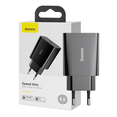 Ładowarka sieciowa BASEUS Speed Mini Quick Charger 20W USB-C (czarna)