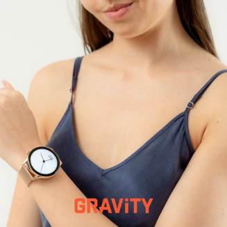 Smartwatch Gravity Różowe Złoto Pasek + Bransoleta GT11-7 - 2