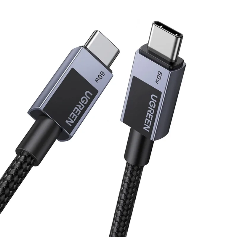 Kabel UGREEN L524 USB-C-USB-C 0.5m 60W (szary)
