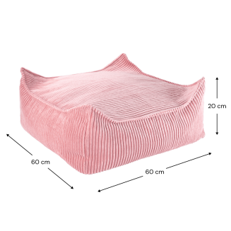  Wigiwama Square Ottoman Pink Mousse Children's Pouf - 6