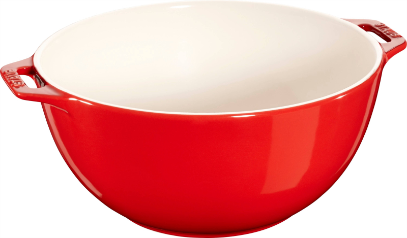 Miska z dwoma uchwytami Staub - 25 cm, Czerwony