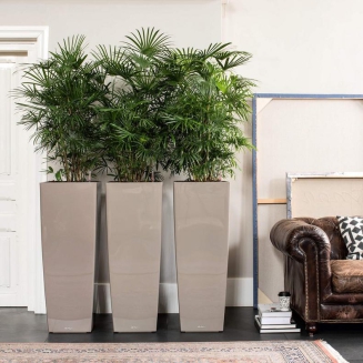  Lechuza Cubico Alto Premium 40 espresso metallic flowerpot - 8