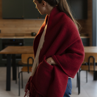 Szal z kieszeniami Lapuan Kankurit UNI dark red 60x170 cm - 2