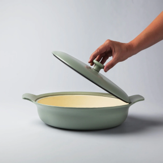 Patelnia żeliwna głęboka z pokrywą BergHOFF Ron 28 cm - 4