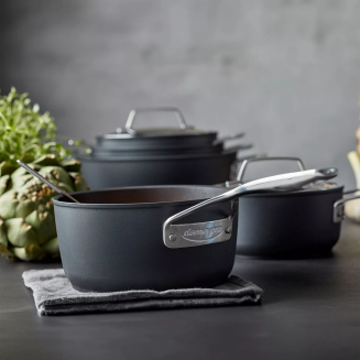 Głęboka patelnia tytanowa z 2 uchwytami i pokrywą Demeyere Alu Pro 5 Sauté 28 cm - 10