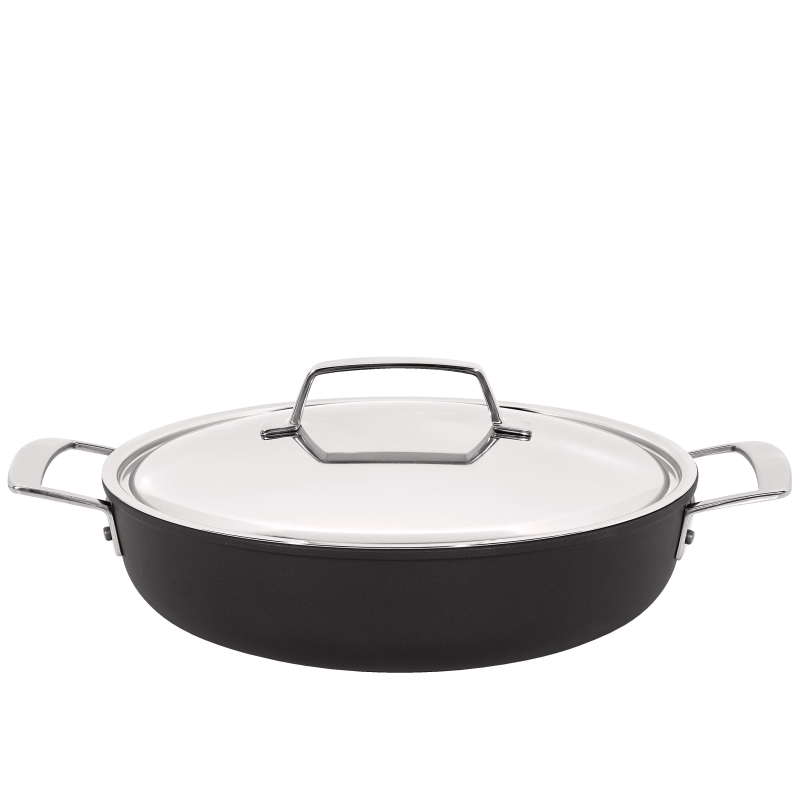  Deep titanium frying pan with 2 handles and lid Demeyere Alu Pro 5 - 28 cm