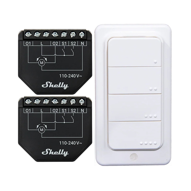  Set of 2 SHELLY Shutter Wi-Fi + BLU RC roller blind controllers