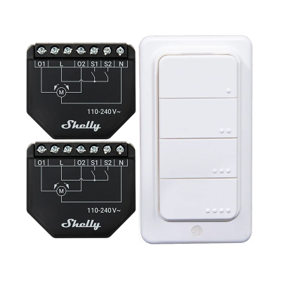  Set of 2 SHELLY Shutter Wi-Fi + BLU RC roller blind controllers